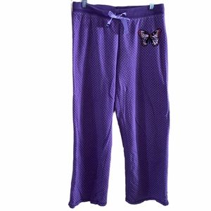 Nick & Nora Butterfly Purple Dots Pajama Pants Md